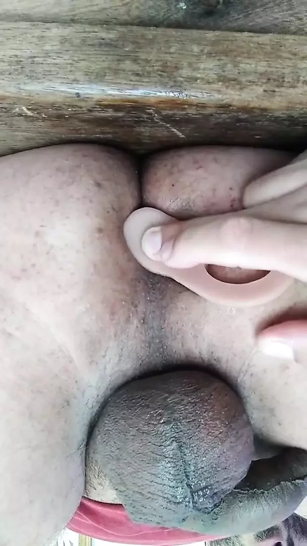 Xanvaskas exhibitionist playing with butt plug and dildo in the ass
