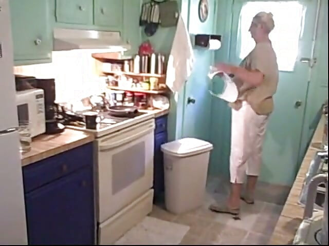 Sexy Dutch girl milf gilf cooks breakfast