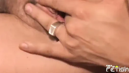 Horny blonde granny gets her hairy pussy drilled by young guy