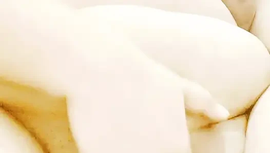 Leafy girl shows off her beautiful body and big breasts masturbating