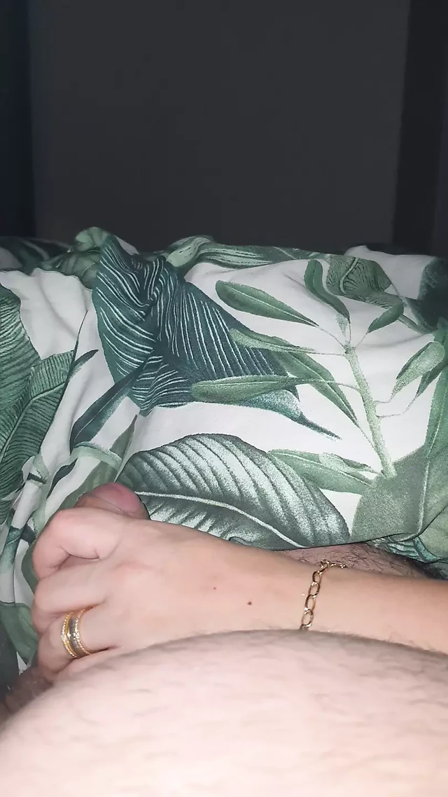 Step mom in bed handjob step son dick for hard erection