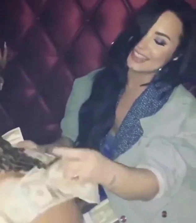Demi Lovato at stripclub