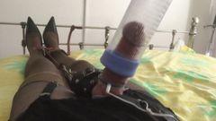 Mistress shocking and dry pump torturing my meat dollie