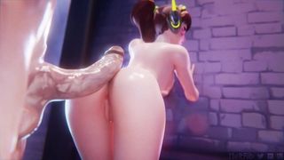 D.Va Teases And Fucks A Massive Cock