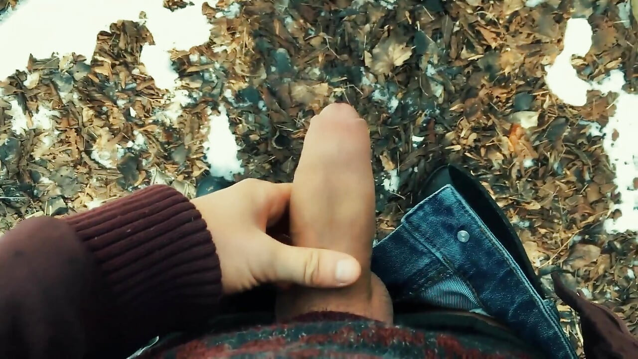 Piss with Erection and Quick After That Cumshot POV