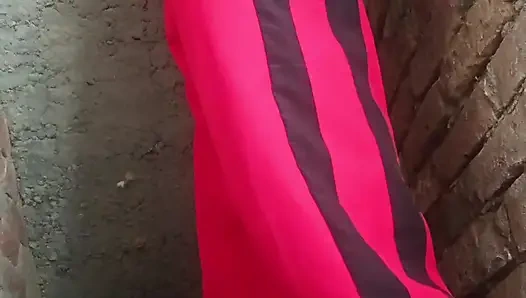 The native boy drained the water from his penis