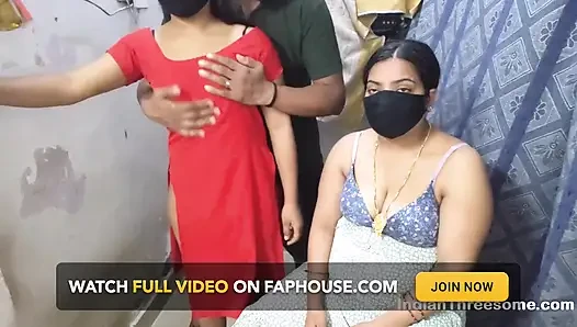 Real Indian Threesome with Desi MILF and Cute 18 Year Old Teen