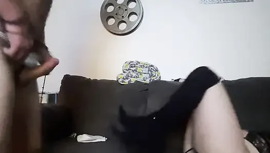 After-party slut gets fucked on couch