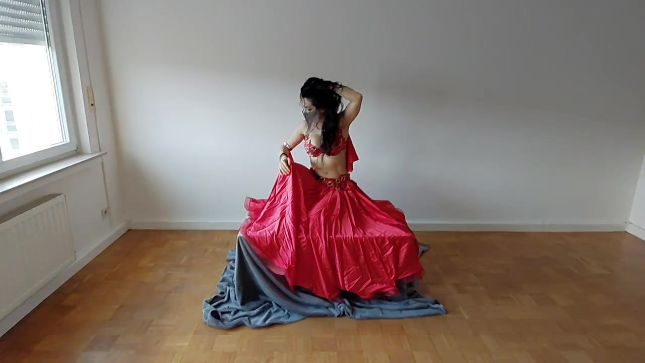 Arabian Belly Dancer Strips and Fucks Her Pussy with Fingers & Dildo