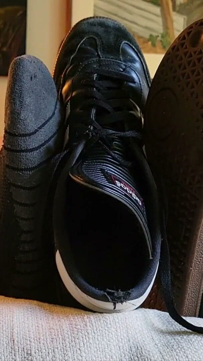 Sir stripping off his Sambas and teasing you w his stinky socked feet | Clip 1