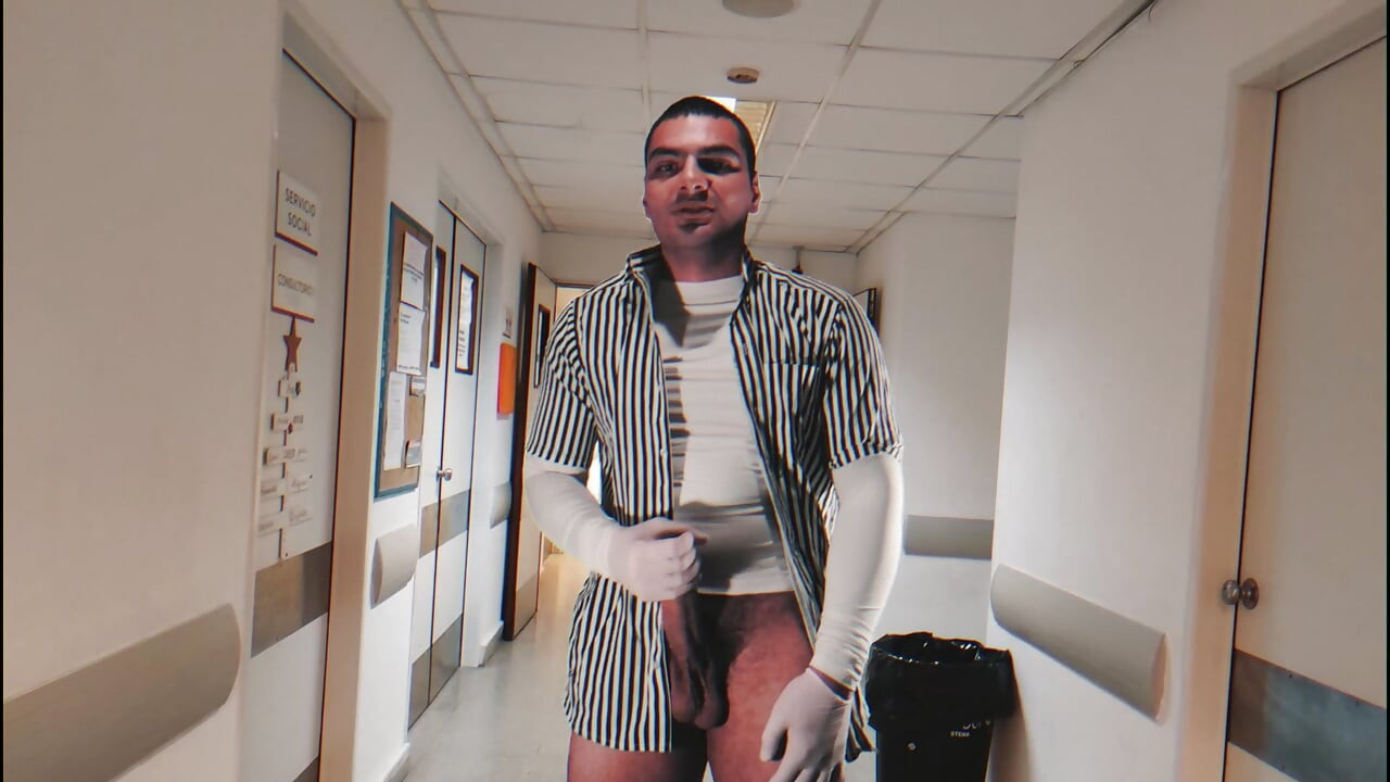 "Doing Things" in the Hospital - Sexy Gentleman Number One Having Fun - Masturbation Until Finish