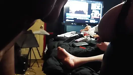 Chubby Redhead Gives Throat & Pussy