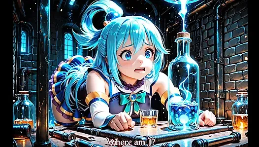 Aqua mükemmel sikilebilir bir slime tanrıçasına dönüşüyor