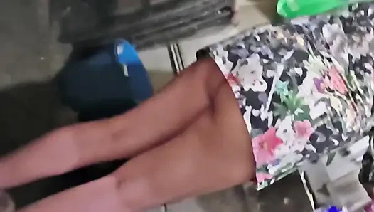 Follow my girlfriend as she does chores around the house with a t-shirt and nothing else!