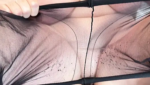 Mrs Mature Feet wearing her oldest work tights