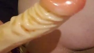 Huge 9 inch dildo cock stretching my bum