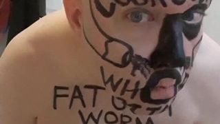 Fat Faggot Slave Worm Posing for SIR
