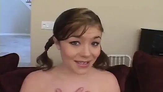 Teen sucks a monster cock then gets ass fucked to a cumshot