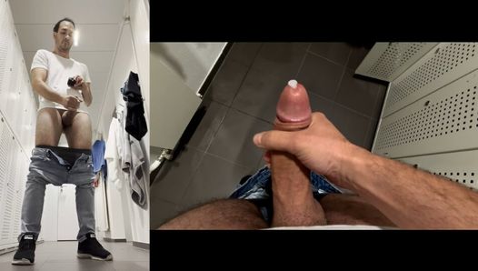 Gym Time Thrill: Solo Release in the Locker Room