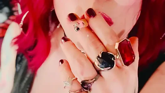 English Goth Dangles & Smokes Her Cigarette - Tina Snua Smoking A Cig With Dangling, Drifts, OMI OME Snap
