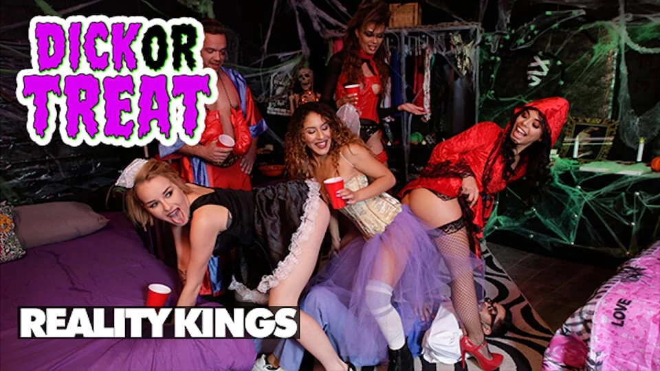 REALITY KINGS - wilde Eve Ellewood, stoney Lynn, Und Gina Valentina macht eine Halloween-Party in eine sinnliche orgie