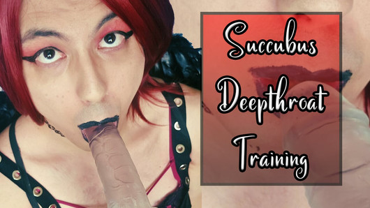Trans Succubus se jebe dok duboko guta i svršava kao kurva