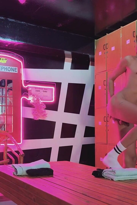 Sauna Locker Room: Harold Smith Fucks Gilbert Moon in Doggy and Standing