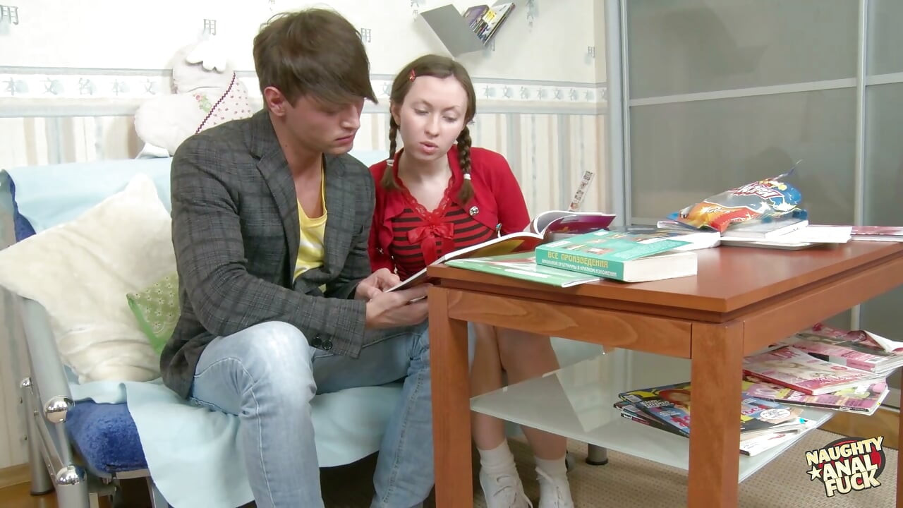 A school tutoring becomes a fuck fest with petitte brunette with braids