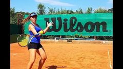Natalie Barbir teaches her student not only tennis