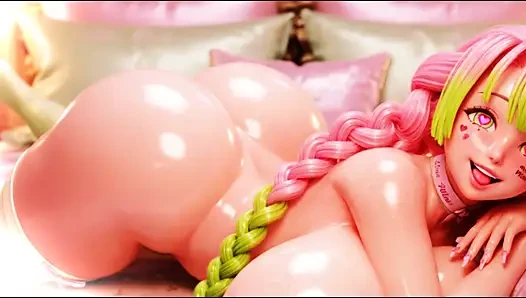 18+ Mitsuri Kanroji Massive Tits Milk Leak Bed Tease 3D Hentai