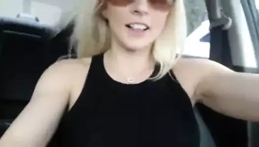 Sexy Blonde Cums In Her Car With A Dildo