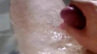Jerking my over-aroused cock in the bathtub