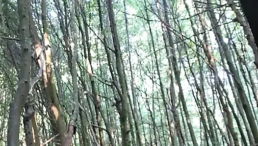 Horny in the forest snotted