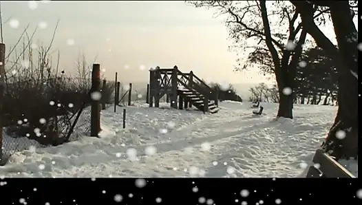 Genç orta yaşlı seksi kadın karda büyük sert yarakla amından sikiliyor ve dölleniyor