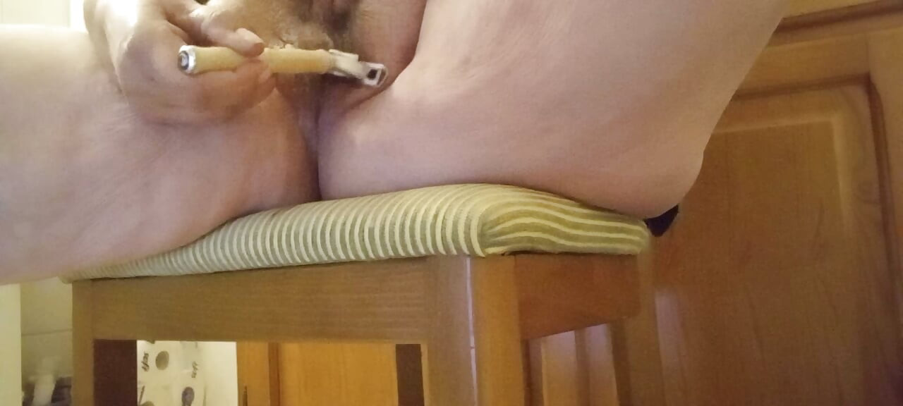 53 Year Old Amateur Shaves Her Hairy Pussy Closeup - Part 1