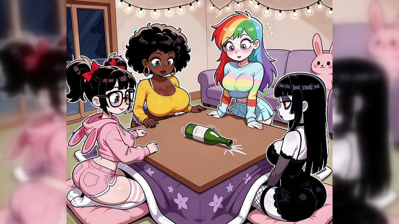POV - Lesbian Slumber Party Orders Pizza With Extra Sausage. AI-Generated