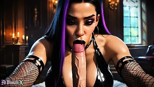 Goth latina-schlampe in haunted Mansion gefickt - blowjob, tittenfick &creampie (4K AI generated)
