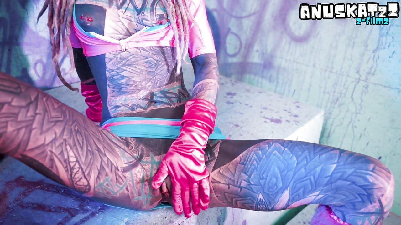 Tattoo Girl Solo Double Penetration with Toys - ANAL Mastrubation - ATM, goth, punk, DP