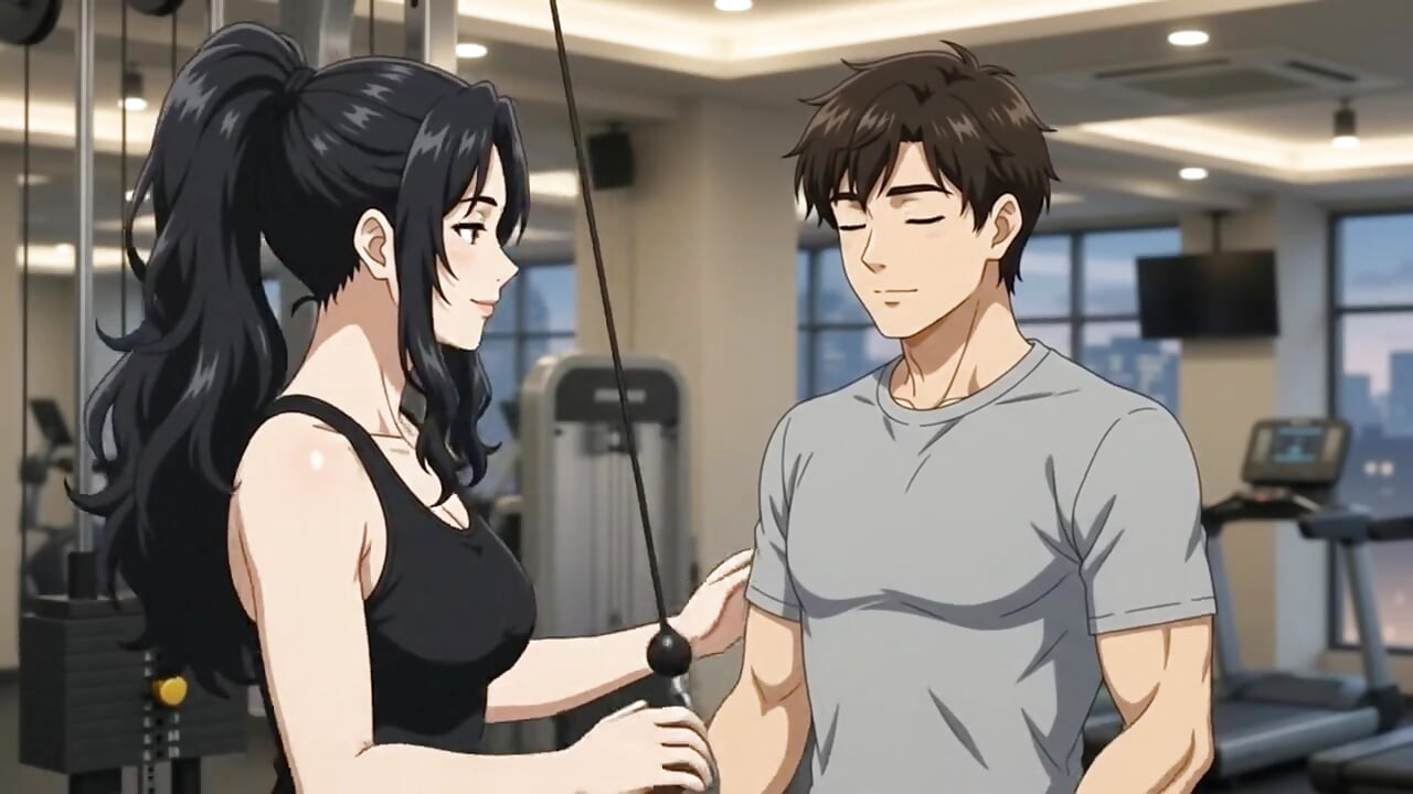 Private Trainer seduce hot boy while exercise and suck his dick
