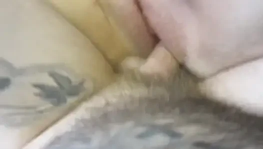 Smeared cum on pussy after sex