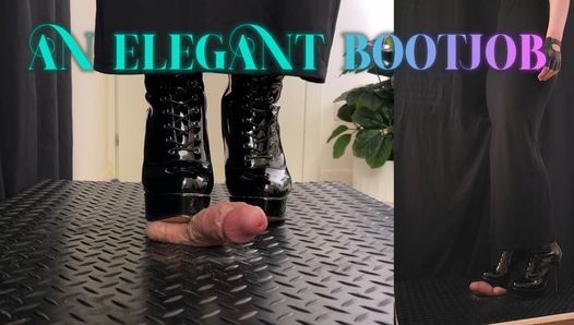 An Elegant Bootjob in Black High Heels - Trample, Crushing, Trampling, Bootjob, Ballbusting, CBT