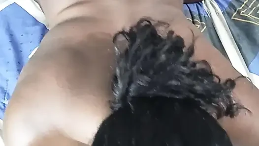 Face Covered Has Sexy Brunette Girl