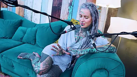 I talk about U - uncomfortable - ASMR podcast SFW talking goth skinny girl dreadlocks tattoo model inked girl