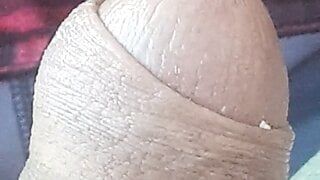 A close-up of my foreskin slowly going back into place