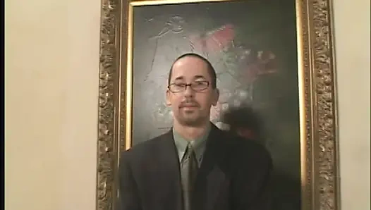 Blonde Nice Tits Bride Sucks and Fucks Two Rock Hard Cocks in Bed