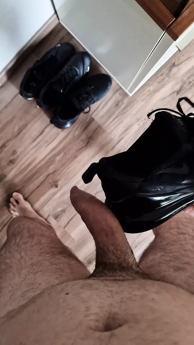 Cum on his Nike 270