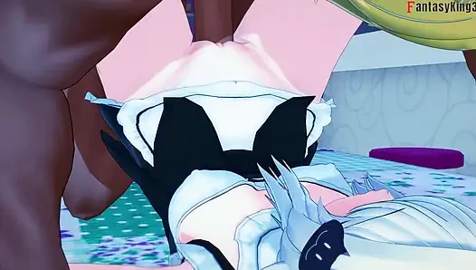 Koneko nggak sabar nyicipin raksasa pria kulit hitam - dxd ntr madness series