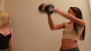 Sweet blonde German teen loves doing anal in the gym