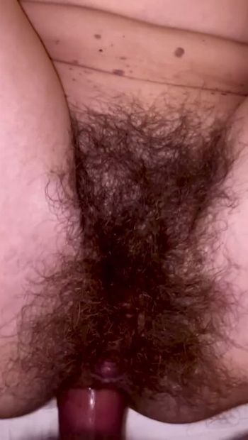 Hairy Sara takes a big dick in her hairy asshole