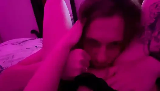 Real Couple Intimate Moment Under Red Lights